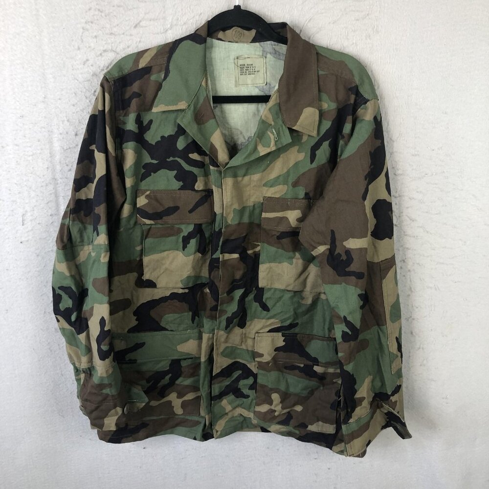 US Army BDU Jacket Mens Medium Regular Woodland Camo Field Coat Military Combat